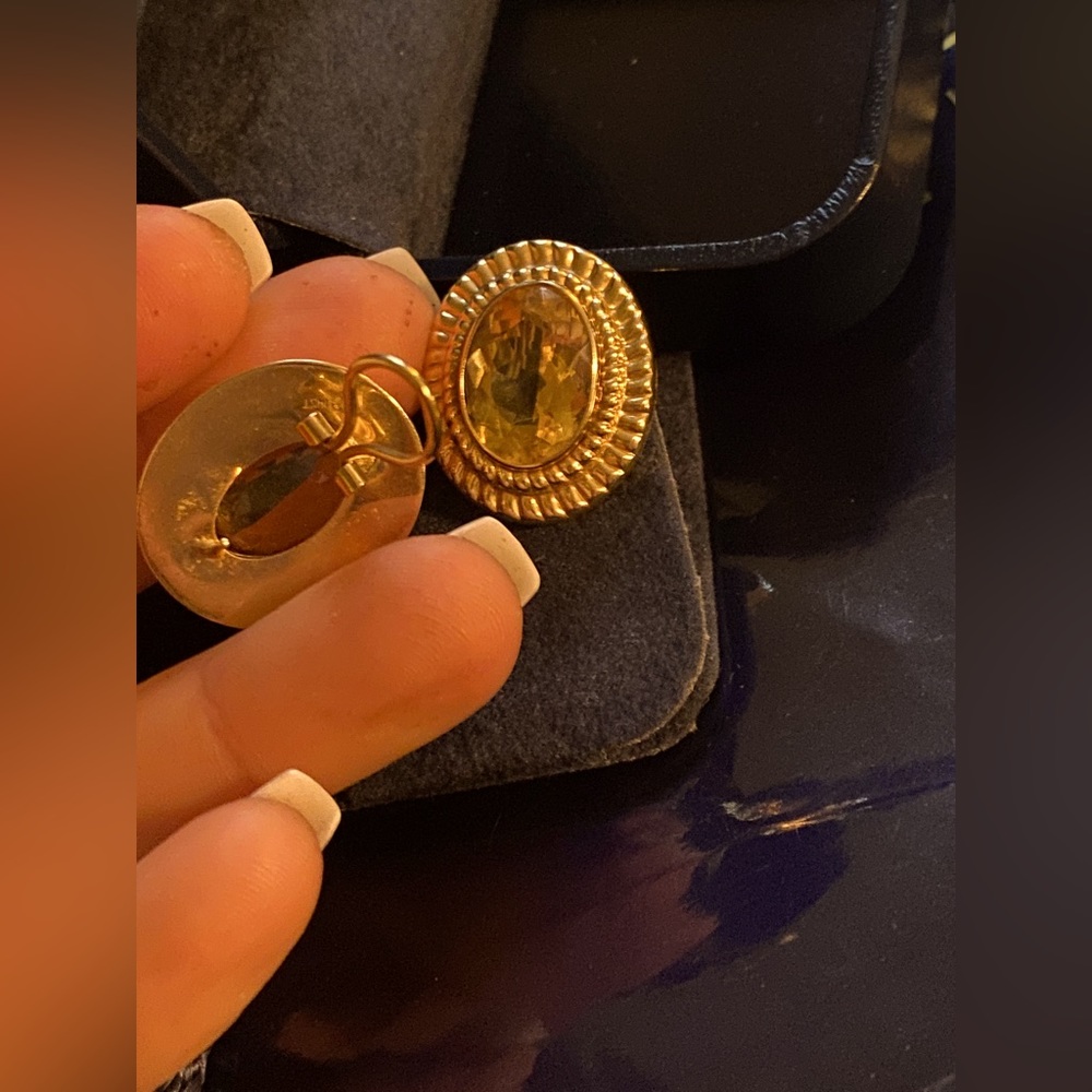 14kt Gold Vintage Citrine Earrings.